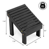 Saru 11.8" Traditional Classic Solid Acacia Wood Shower Shaving Foot Stool