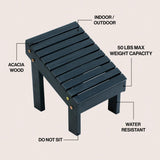 Saru 11.8" Traditional Classic Solid Acacia Wood Shower Shaving Foot Stool