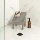 Saru 11.8" Traditional Classic Solid Acacia Wood Shower Shaving Foot Stool