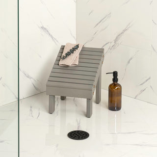 Saru 11.8" Traditional Classic Solid Acacia Wood Shower Shaving Foot Stool