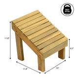 Saru 11.8" Traditional Classic Solid Acacia Wood Shower Shaving Foot Stool