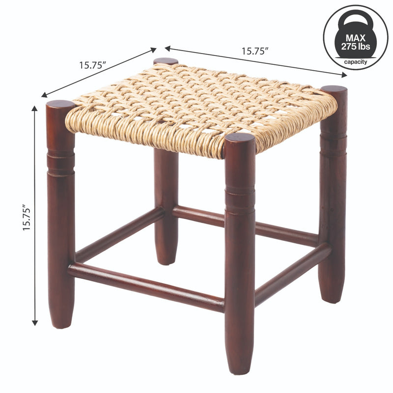 columnar-15-75-casual-bohemian-handcrafted-teak-wood-backless-indoor-outdoor-teak-wood-accent-stool-with-synthetic-woven-rattan-seat