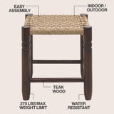 columnar-15-75-casual-bohemian-handcrafted-teak-wood-backless-indoor-outdoor-teak-wood-accent-stool-with-synthetic-woven-rattan-seat
