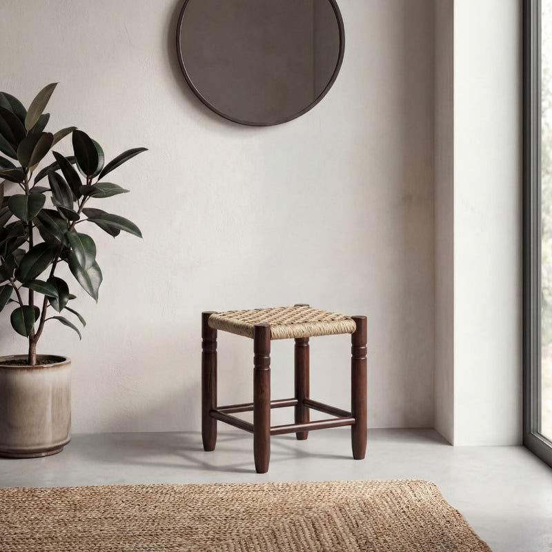 columnar-15-75-casual-bohemian-handcrafted-teak-wood-backless-indoor-outdoor-teak-wood-accent-stool-with-synthetic-woven-rattan-seat
