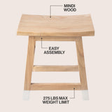 finesse-18-3-classic-casual-handcrafted-solid-mindi-wood-accent-stool-with-tipped-legs