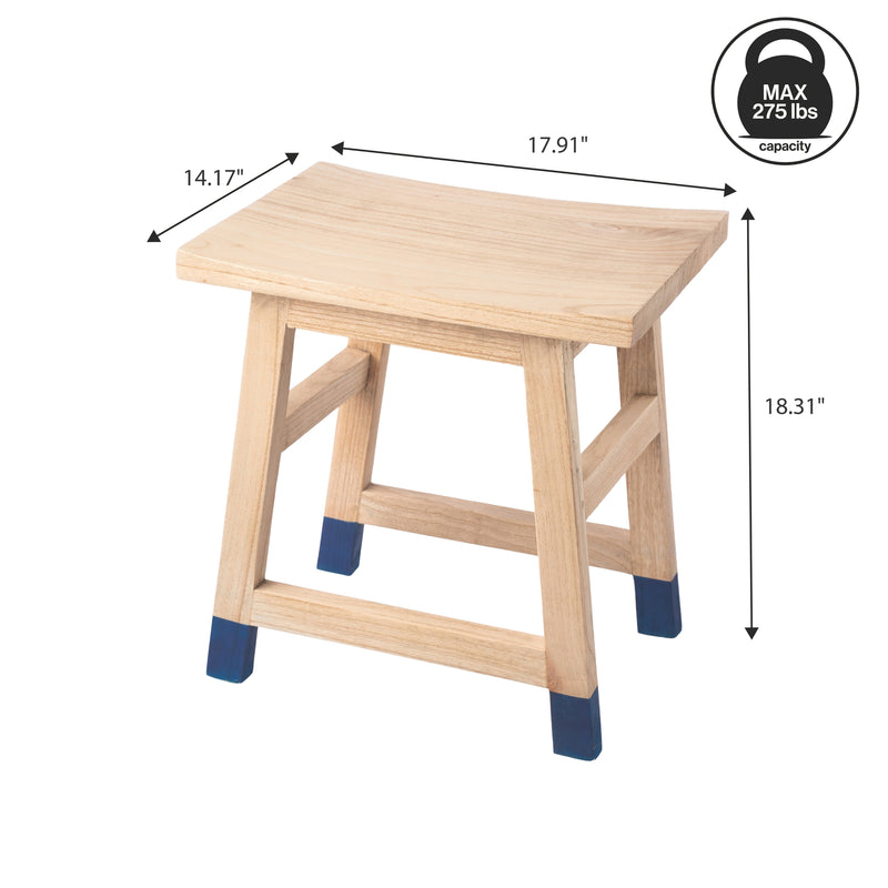 finesse-18-3-classic-casual-handcrafted-solid-mindi-wood-accent-stool-with-tipped-legs