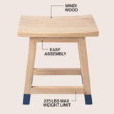 finesse-18-3-classic-casual-handcrafted-solid-mindi-wood-accent-stool-with-tipped-legs