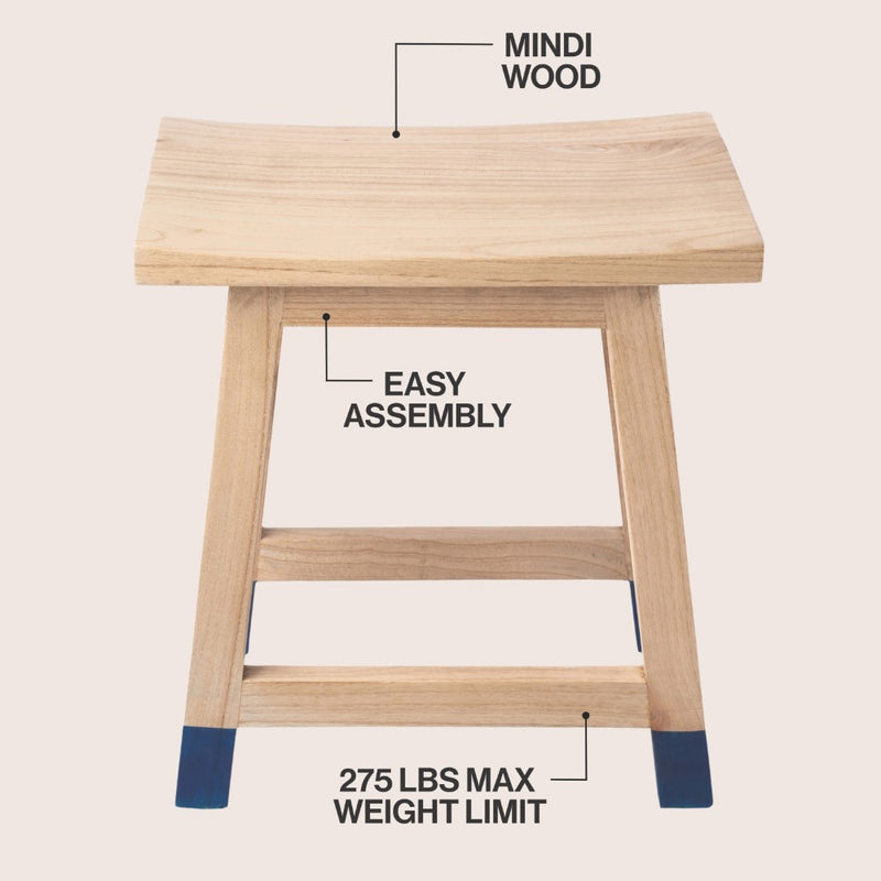 finesse-18-3-classic-casual-handcrafted-solid-mindi-wood-accent-stool-with-tipped-legs