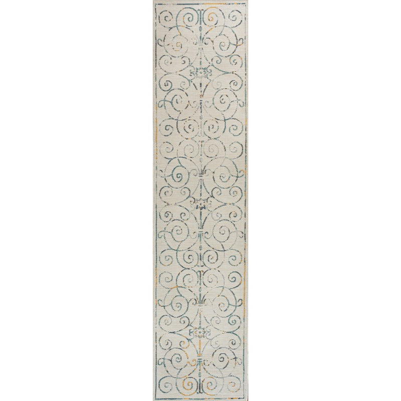 Danae Classic Cottage Filigree Scroll Reversible Machine-Washable Indoor/Outdoor Area Rug