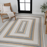 Argo Classic Nautical Mitre Stripe Reversible Machine-Washable Indoor/Outdoor Area Rug