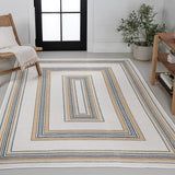 Argo Classic Nautical Mitre Stripe Reversible Machine-Washable Indoor/Outdoor Area Rug