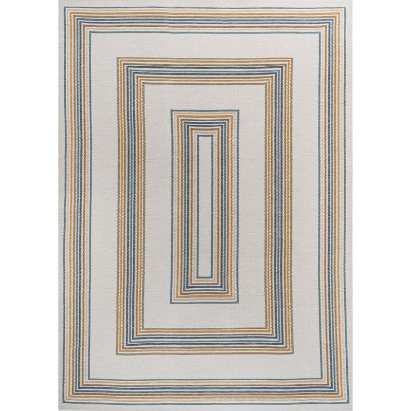 Argo Classic Nautical Mitre Stripe Reversible Machine-Washable Indoor/Outdoor Area Rug