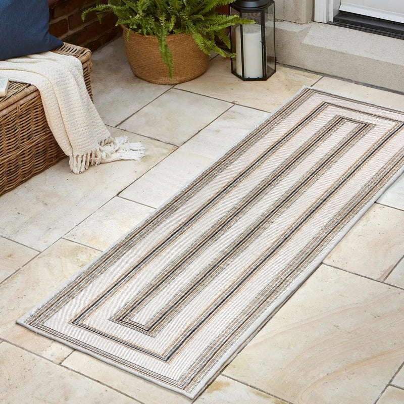 Argo Classic Nautical Mitre Stripe Reversible Machine-Washable Indoor/Outdoor Area Rug