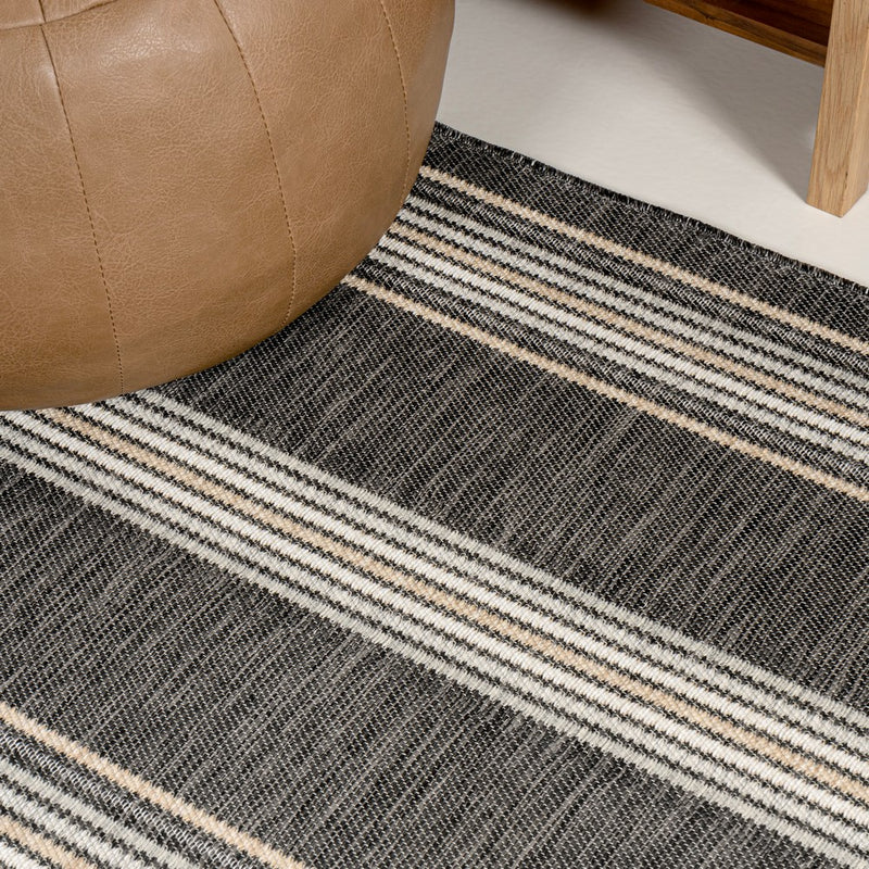 Argo Classic Nautical Mitre Stripe Reversible Machine-Washable Indoor/Outdoor Area Rug