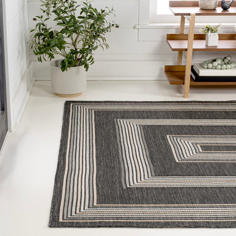 Argo Classic Nautical Mitre Stripe Reversible Machine-Washable Indoor/Outdoor Area Rug
