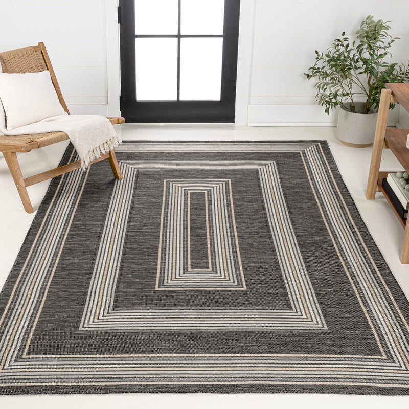 Argo Classic Nautical Mitre Stripe Reversible Machine-Washable Indoor/Outdoor Area Rug