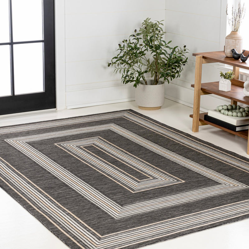 Argo Classic Nautical Mitre Stripe Reversible Machine-Washable Indoor/Outdoor Area Rug