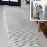 Damon Classic Coastal Pinstripe Reversible Machine-Washable Indoor/Outdoor Area Rug