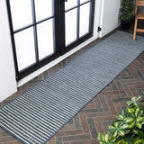 Damon Classic Coastal Pinstripe Reversible Machine-Washable Indoor/Outdoor Area Rug