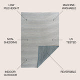 Damon Classic Coastal Pinstripe Reversible Machine-Washable Indoor/Outdoor Area Rug