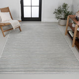 Damon Classic Coastal Pinstripe Reversible Machine-Washable Indoor/Outdoor Area Rug