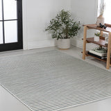 Damon Classic Coastal Pinstripe Reversible Machine-Washable Indoor/Outdoor Area Rug