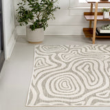Eryx Modern Bohemian Abstract Organic Reversible Machine-Washable Indoor/Outdoor Area Rug
