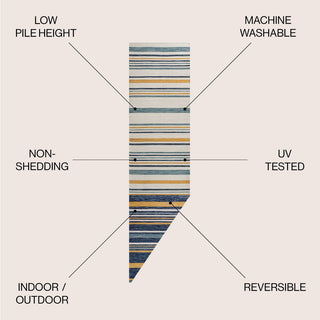 Janus Classic Coastal Ticking Stripe Reversible Machine-Washable Indoor/Outdoor Area Rug