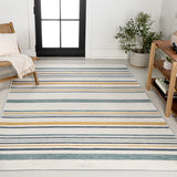 Janus Classic Coastal Ticking Stripe Reversible Machine-Washable Indoor/Outdoor Area Rug