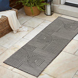 Zephyr Mid-Century Modern Arch Stripe Reversible Machine-Washable Indoor/Outdoor Area Rug