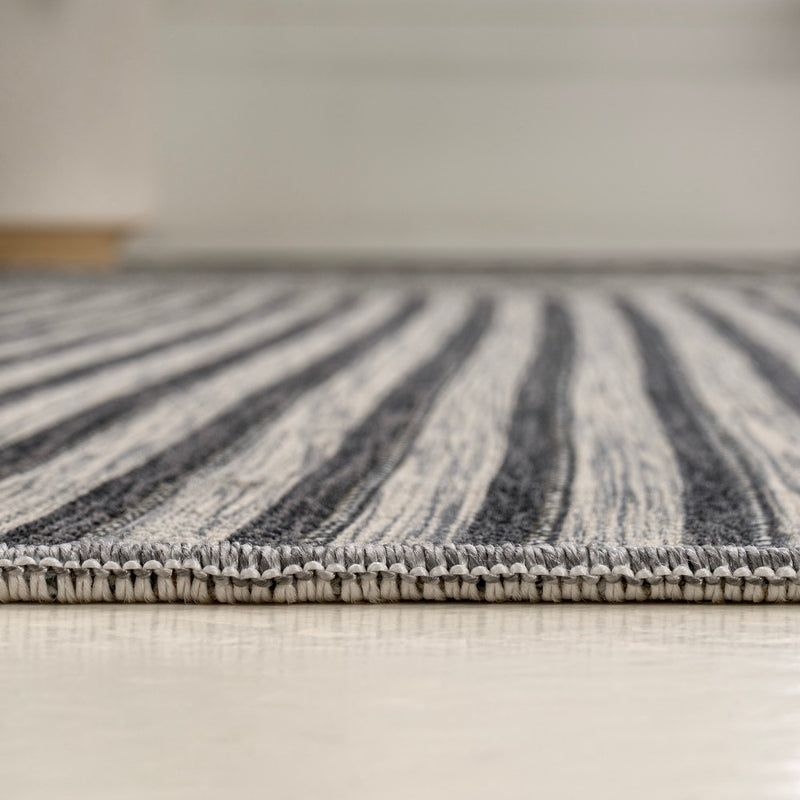Zephyr Mid-Century Modern Arch Stripe Reversible Machine-Washable Indoor/Outdoor Area Rug