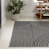 Zephyr Mid-Century Modern Arch Stripe Reversible Machine-Washable Indoor/Outdoor Area Rug