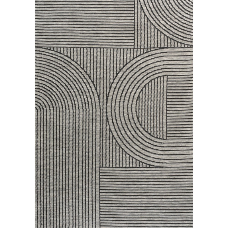 Zephyr Mid-Century Modern Arch Stripe Reversible Machine-Washable Indoor/Outdoor Area Rug