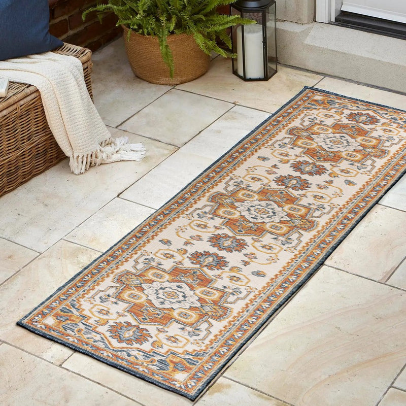 Bijan Traditional Vintage Medallion Reversible Machine-Washable Indoor/Outdoor Area Rug