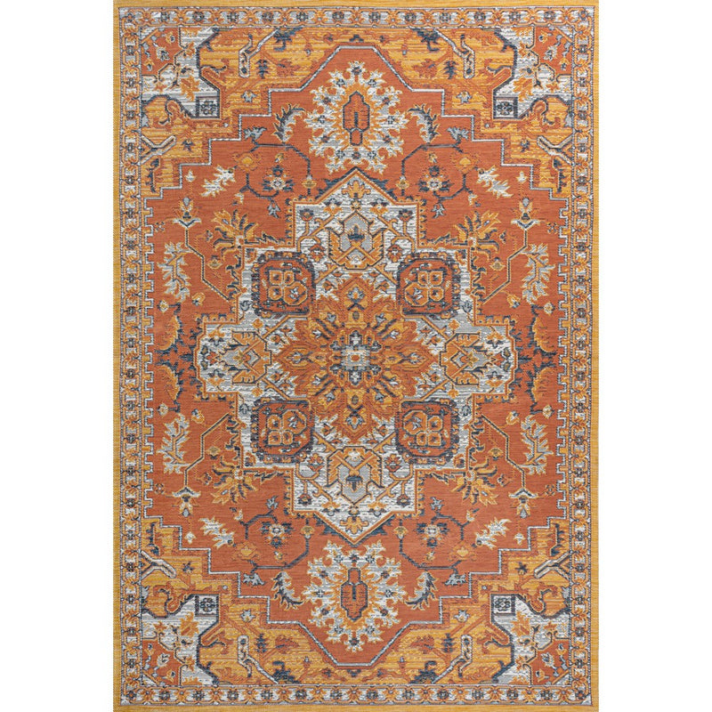 Bijan Traditional Vintage Medallion Reversible Machine-Washable Indoor/Outdoor Area Rug