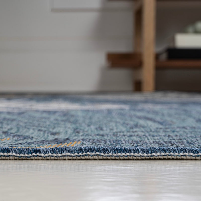 Calypso Coastal Casual Palm Frond Reversible Machine-Washable Indoor/Outdoor Area Rug
