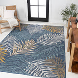Calypso Coastal Casual Palm Frond Reversible Machine-Washable Indoor/Outdoor Area Rug