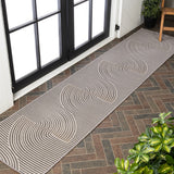 Arielle Mid-Century Modern Curve Stripe Reversible Machine-Washable Indoor/Outdoor Area Rug