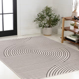 Arielle Mid-Century Modern Curve Stripe Reversible Machine-Washable Indoor/Outdoor Area Rug