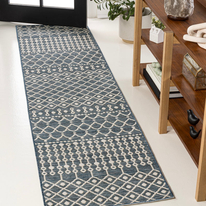Zana Modern Geometric Moroccan Reversible Machine-Washable Indoor/Outdoor Area Rug