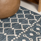 Zana Modern Geometric Moroccan Reversible Machine-Washable Indoor/Outdoor Area Rug