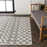 Zana Modern Geometric Moroccan Reversible Machine-Washable Indoor/Outdoor Area Rug
