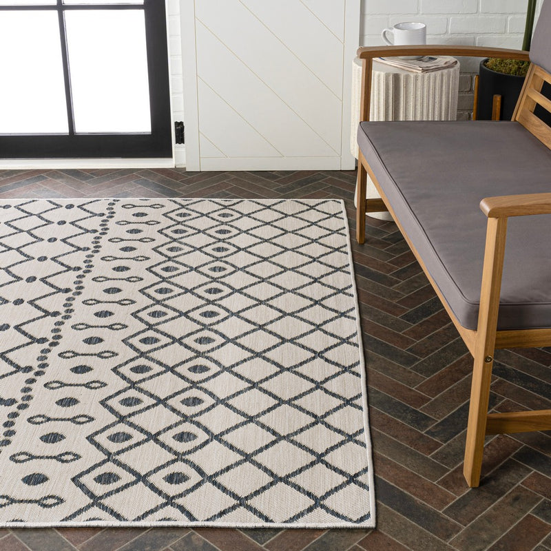Zana Modern Geometric Moroccan Reversible Machine-Washable Indoor/Outdoor Area Rug