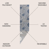 Arielle Mid-Century Modern Geometric Lines Reversible Machine-Washable Indoor/Outdoor Area Rug
