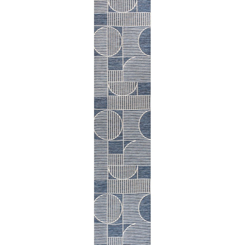 Arielle Mid-Century Modern Geometric Lines Reversible Machine-Washable Indoor/Outdoor Area Rug
