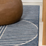Arielle Mid-Century Modern Geometric Lines Reversible Machine-Washable Indoor/Outdoor Area Rug