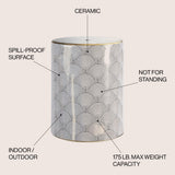 Fish Scale 17" Modern Ceramic Garden Stool - JONATHAN Y