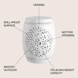 Tree of Life 18" Ceramic Garden Stool - JONATHAN Y