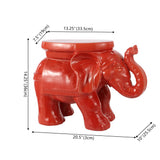 White Elephant 14.2" Ceramic Garden Stool - JONATHAN Y