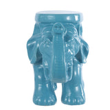 White Elephant 14.2" Ceramic Garden Stool - JONATHAN Y
